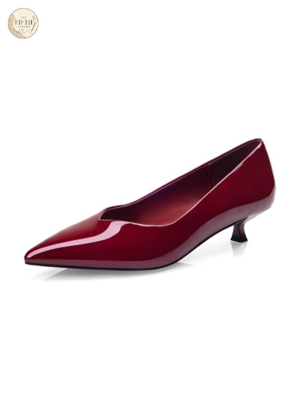 Women's Kitten Heels Closed Pointed Toe Pumps 1 Inch Low Heel Dress Shoes